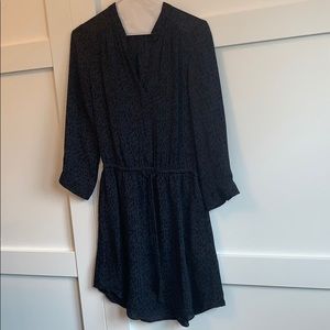 ARITZIA black leopard long sleeve silk dress.